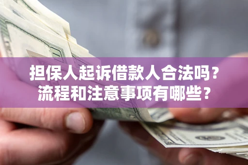 武汉担保人起诉借款人合法吗？流程和注意事项有哪些？