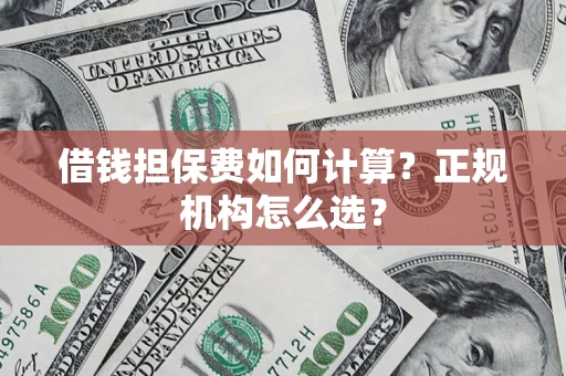 武汉借钱担保费如何计算？正规机构怎么选？