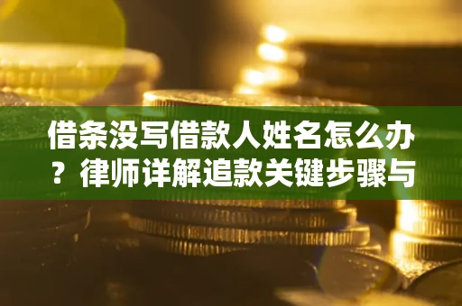 武汉借条没写借款人姓名怎么办？律师详解追款关键步骤与证据链构建