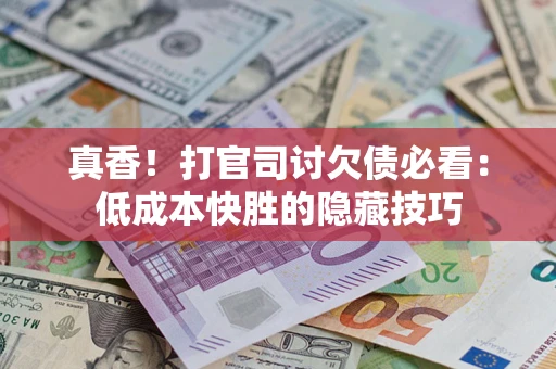 武汉真香！打官司讨欠债必看：低成本快胜的隐藏技巧