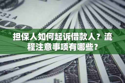 武汉担保人如何起诉借款人？流程注意事项有哪些？